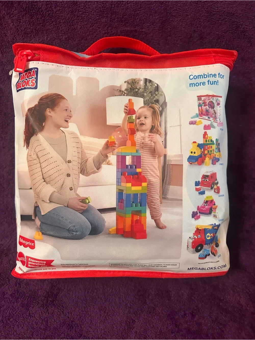 80-Piece Rainbow Building Block Bag - Multi-Color